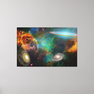 Deep Space Beautiful Colours Space Rays Canvas Art