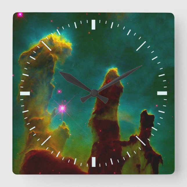 Deep Space Eagle Nebula (M16) Square Wall Clock (Front)