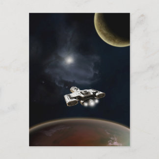 Deep Space - Science Fiction Battle Cruiser Postcard