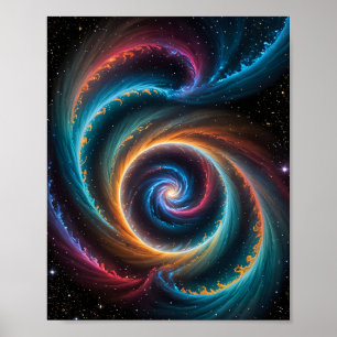 Deep Space Vortex and Swirling Galaxy Poster