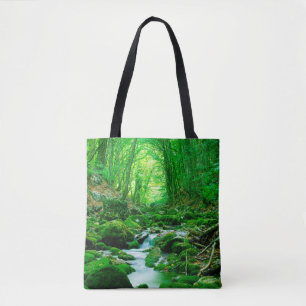 Deep summer woodforest,backwoods,deep,depth,flow,l tote bag