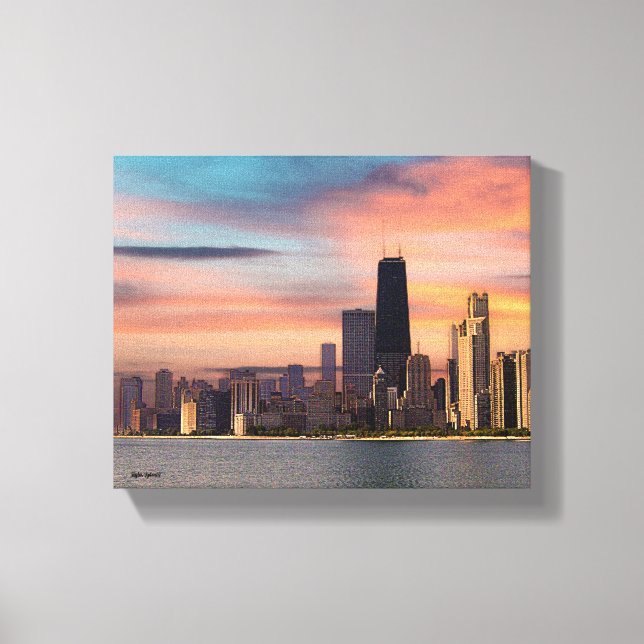 Deep Sunset Chicago  Canvas Print (Front)