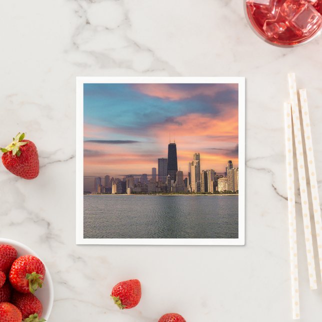 Deep Sunset Chicago  Napkin (Insitu)