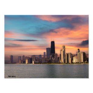 Deep Sunset Chicago  Photo Print