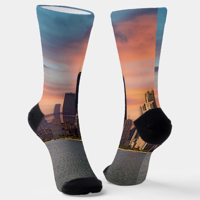 Deep Sunset Chicago Socks (Angled)