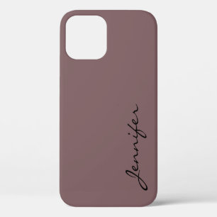 Deep taupe colour background iPhone 12 pro case