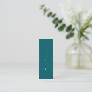Deep Teal Customisable Photo Mini Business Card