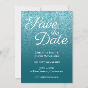 Deep Teal Modern Gradient Save The Date
