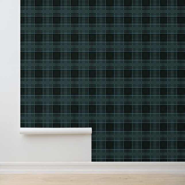 Deep Teal Plaid Tartan Wallpaper (Application)