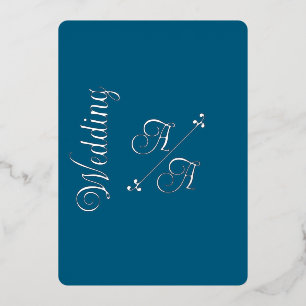 Deep Teal Solid Color Silver Foil 