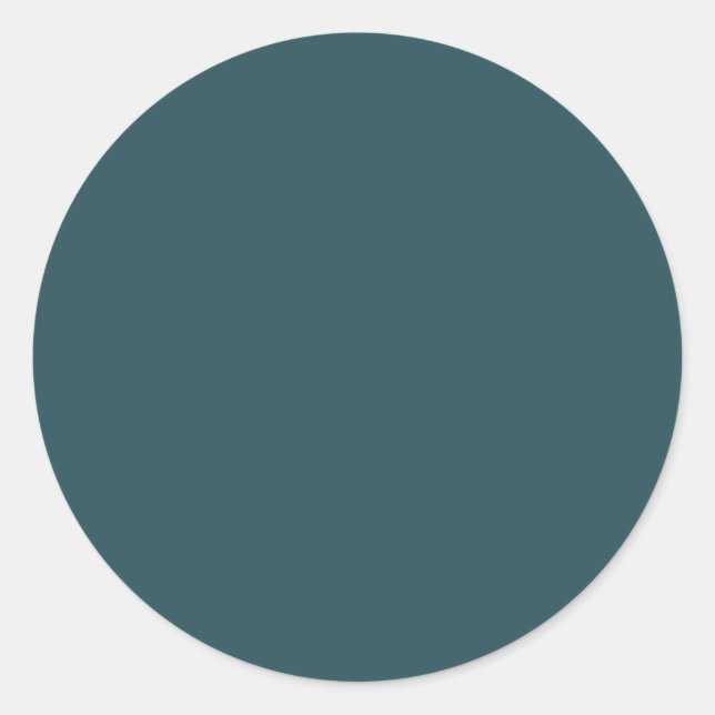 Deep Teal Solid Colour Classic Round Sticker (Front)