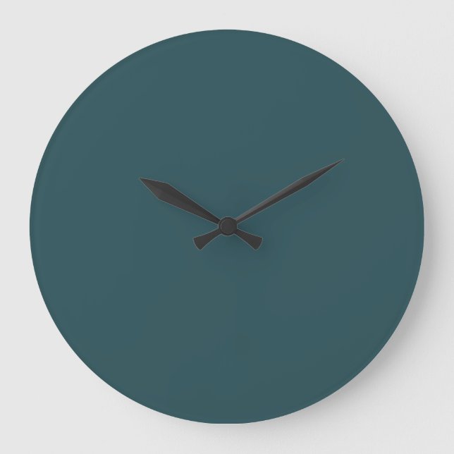 Deep Teal Solid Colour Large Clock (Front)