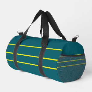 Deep Teal With Yellow Overnight Duffle Bag