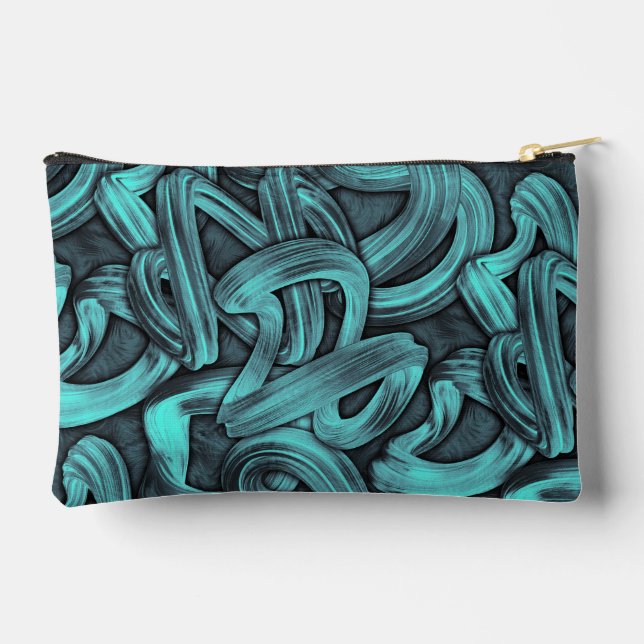 deep thought - black and teal : accessory pouch (Back)
