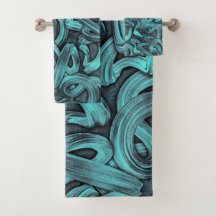 deep thought - black and teal :
