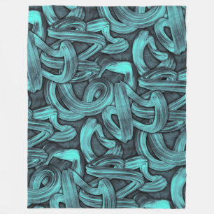 deep thought - black and teal : fleece blanket