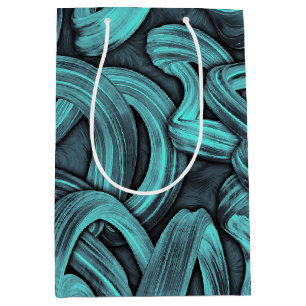 deep thought - black and teal : medium gift bag