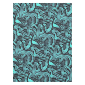 deep thought - black and teal : tablecloth