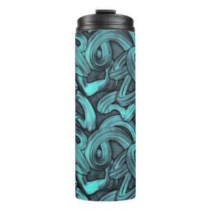 deep thought - black and teal : thermal tumbler