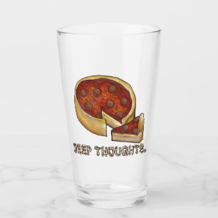 Deep Thoughts Chicago IL Deep Dish Pizza Glass