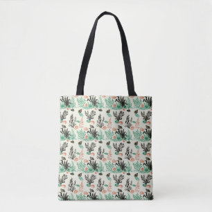 Deep Tropical Ocean Sea Coral Seashell Watercolor Tote Bag