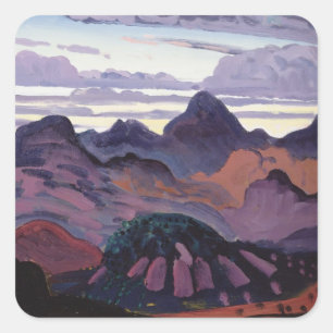 Deep Twilight, Pyrenees, c.1912-13 (oil on panel) Square Sticker