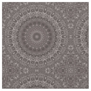 Deep Velvet Watercolor Mandala in Shades of Brown Fabric