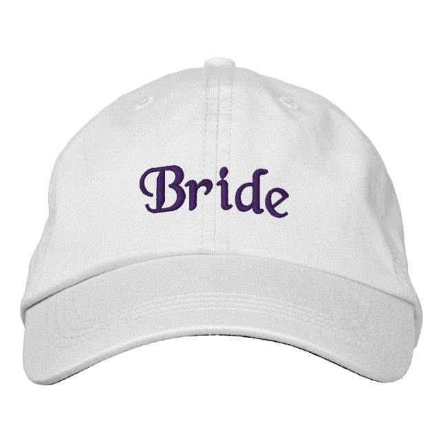 Deep Violet Bride Embroidered Hat (Front)