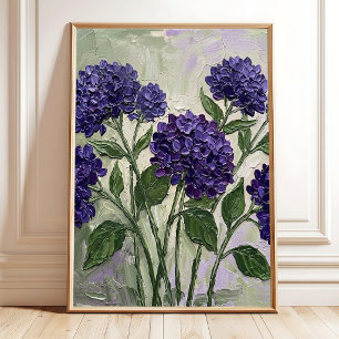 Deep Violet Hydrangea Abstract Art Print