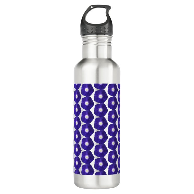 Deep Violet Morning Glory Floral Pattern 710 Ml Water Bottle (Front)