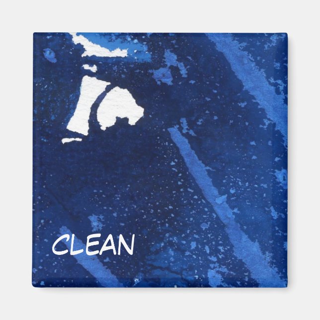 "Deep Water #4" Abstract Dishwasher Status Magnet (Front)
