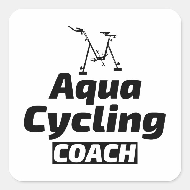 Deep Water Aqua jogging Pool Running Fitness Square Sticker (Front)