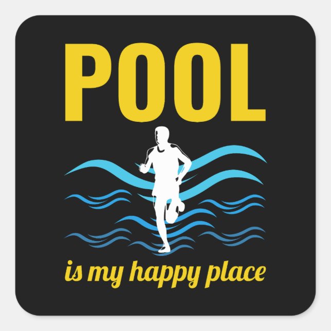Deep Water Aqua jogging Pool Running Fitness  Square Sticker (Front)