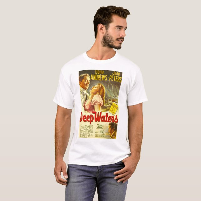 Deep Waters, vintage movie poster T-Shirt (Front Full)