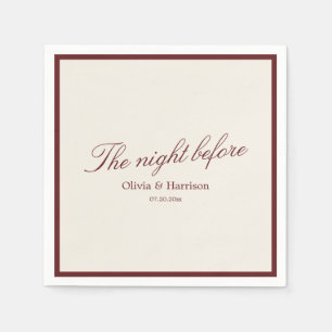 Deep Wine Old Money Rehearsal Dinner Napkin