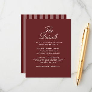 Deep Wine Old Money Striped Details Card