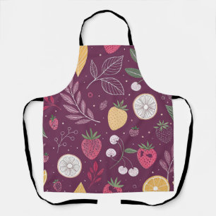 "Deep Wine Purple Fruit Apron