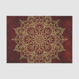 Deep Wine Red Mandala & Gold Glam Modern Chic Tissue Paper