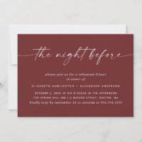 Deep Wine Red Rehearsal Dinner | The Night Before