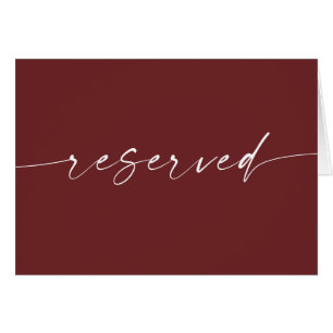 Deep Wine Red Reserved Sign   Moody Fall Wedding