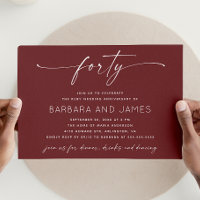 Deep Wine Red Ruby Wedding. 40th Anniversary Photo