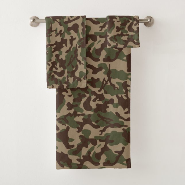Deep Wood Camouflage  Bath Towel Set (Insitu)