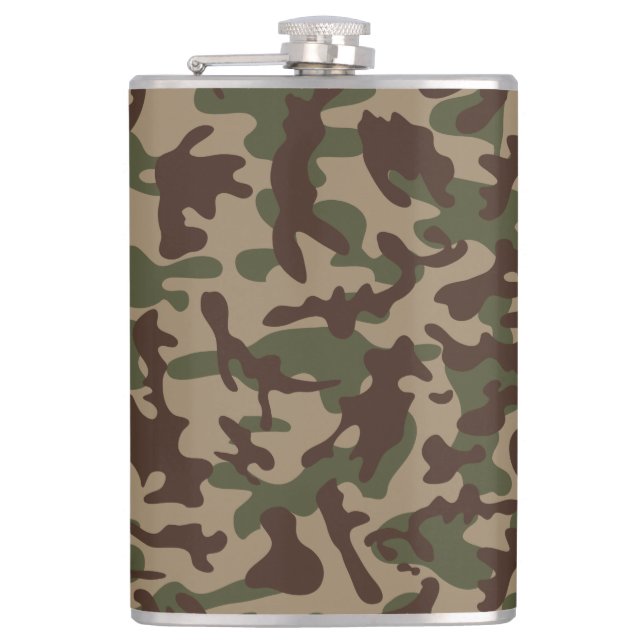 Deep Wood Camouflage   Hip Flask (Front)
