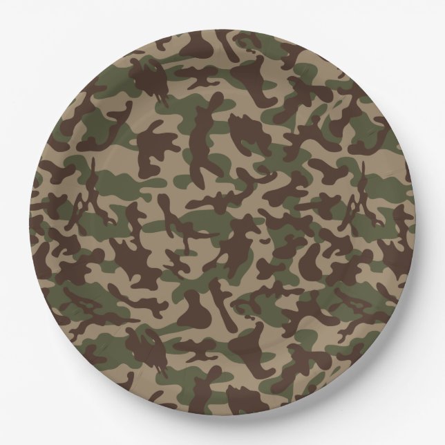 Deep Wood Camouflage  Paper Plate (Front)