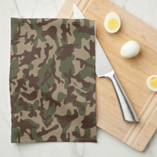 Deep Wood Camouflage Tea Towel