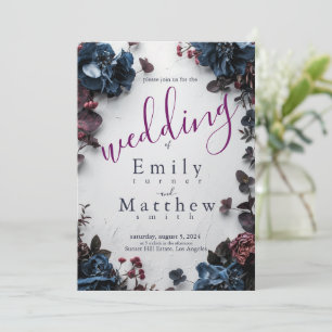 Deep Woodland Romance Wedding Invitation