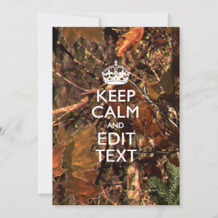 Deep Woods Camo Fall Keep Calm Your Text