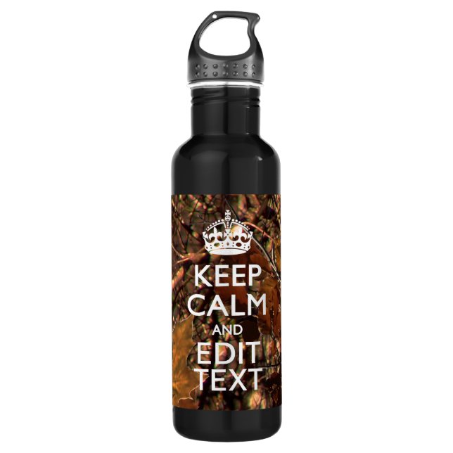 Deep Woods Camouflage Keep Calm Your Text! 710 Ml Water Bottle (Front)