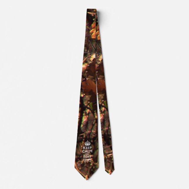 Deep Woods Camouflage Keep Calm Your Text! Tie (Front)