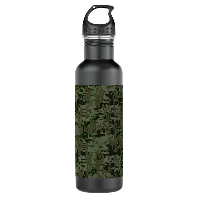 Deep Woods Digital Camouflage Camo Pattern 710 Ml Water Bottle (Front)